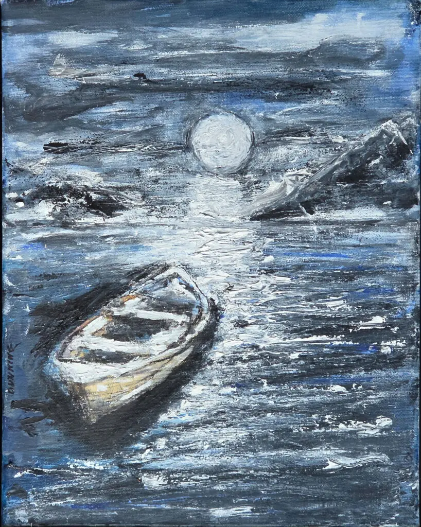 Moonlit Boat | Oil on canvas | 11"x14"