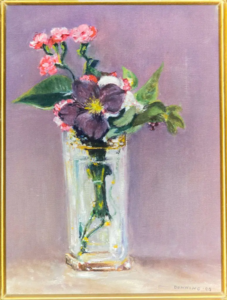 Carnations and Clematis in a Crystal Vase: A Reproduction of the original painting by Edouard Manet