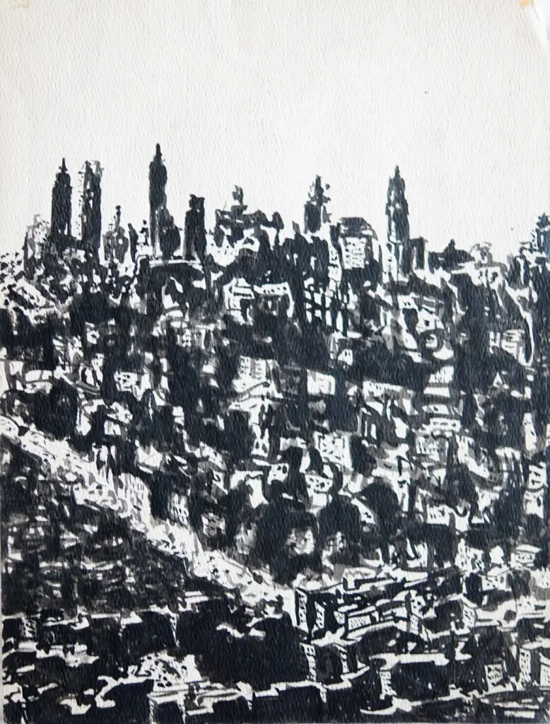 Cityscape #2 | Watercolor on paper | 9"x11"