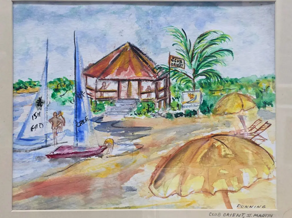 Club Orient, Orient Bay, St. Martin, D.A. | Watercolor on paper | 9”x11 ½”