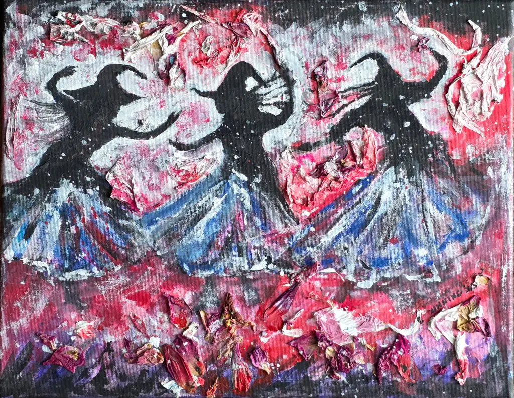 Fire Dance | Mixed media on canvas | 11” x 14”