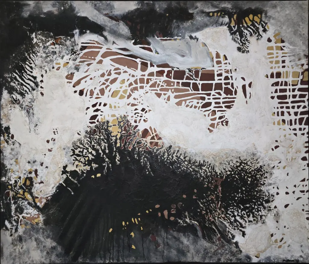 Huis Clos (No Exit) | Mixed media on canvas | 46"x55”