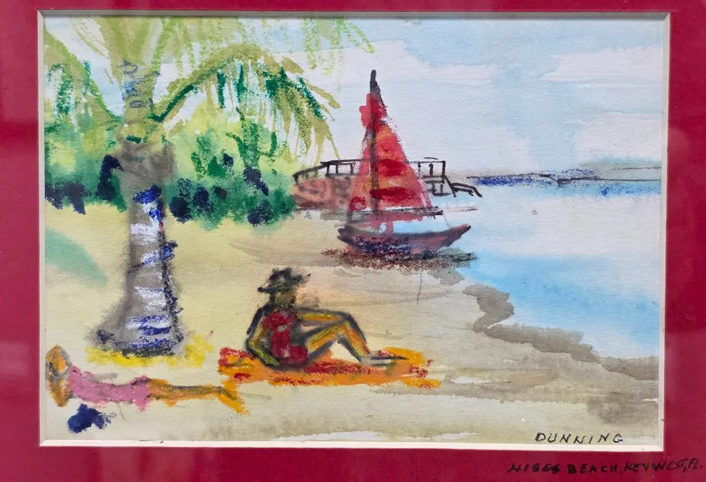 John Pennycamp Beach, Key Largo, FL | Watercolor on paper | 8"x10" (w/ mat)