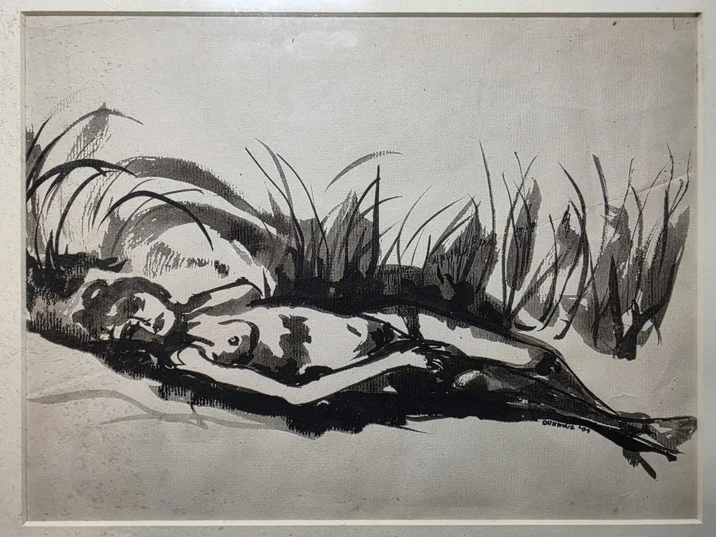 Nude on the Beach | Watercolor on paper | 9”x11 ½”