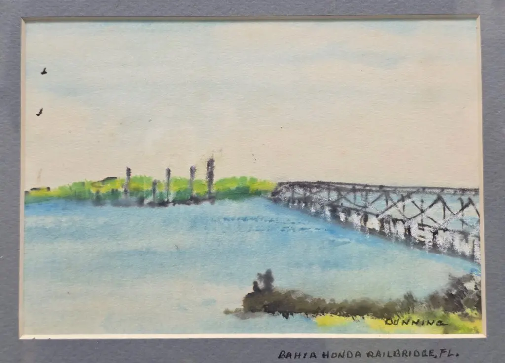 Old Railroad Bridge, Key Largo, FL | Watercolor on paper | 5”x7”