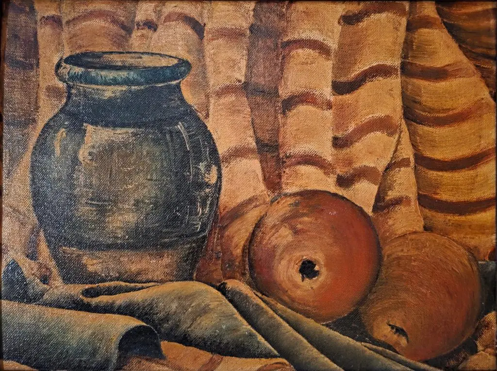 Green Vase With Apples | Oil on poster board | 9"x12"