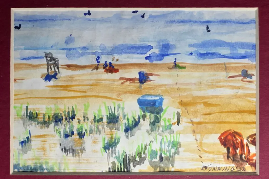 View From Balcony, Ocean City, MD | Colored pencil and watercolor on paper | 5”x7”