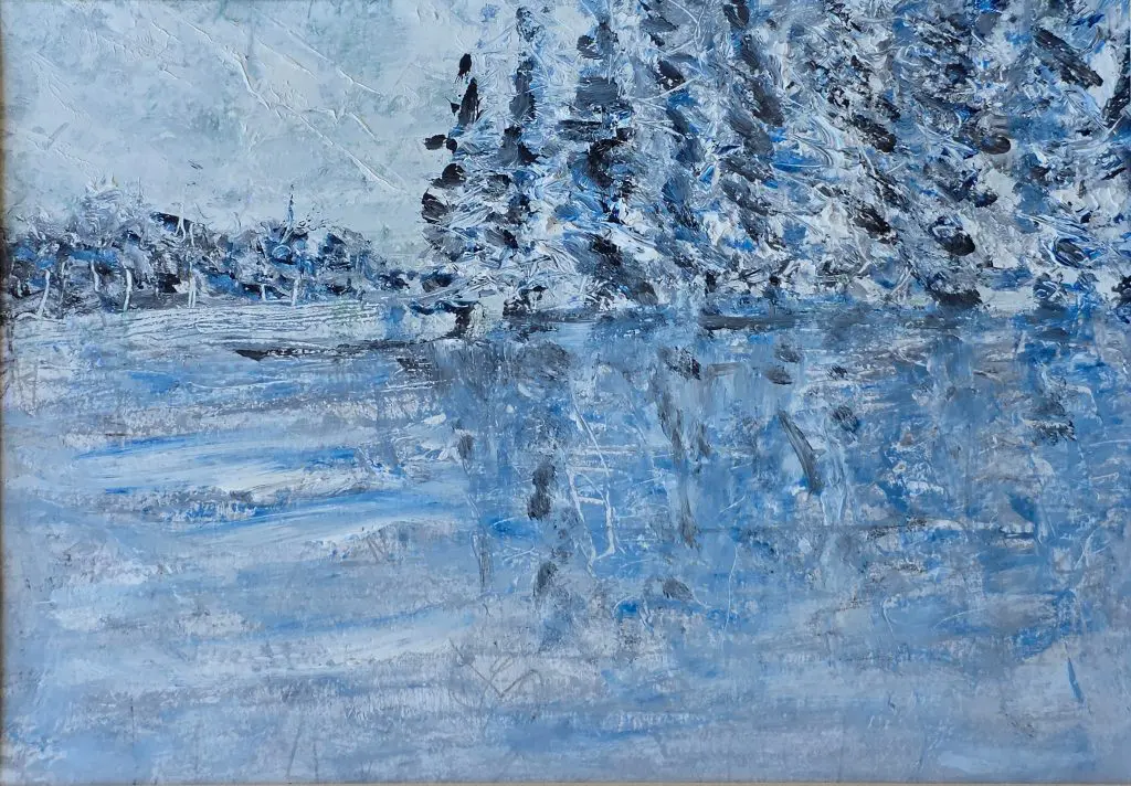 Winter Reflections | Oil on paper | 8”x10”