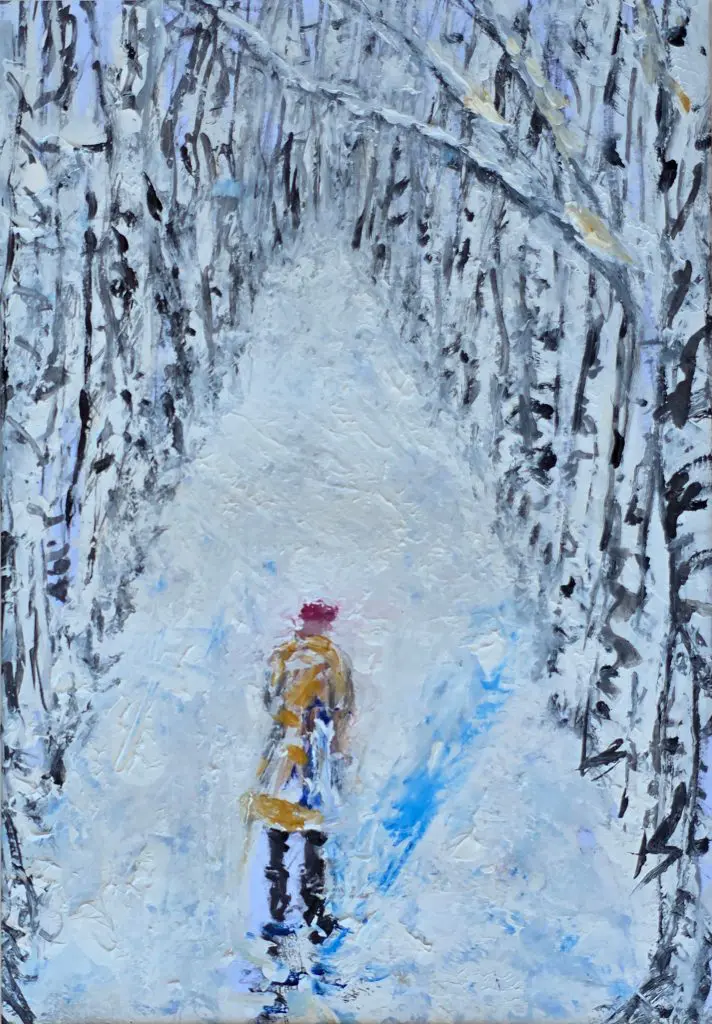Winter's Path to Peace | Oil on paper | 8”x10” (w/ mat)